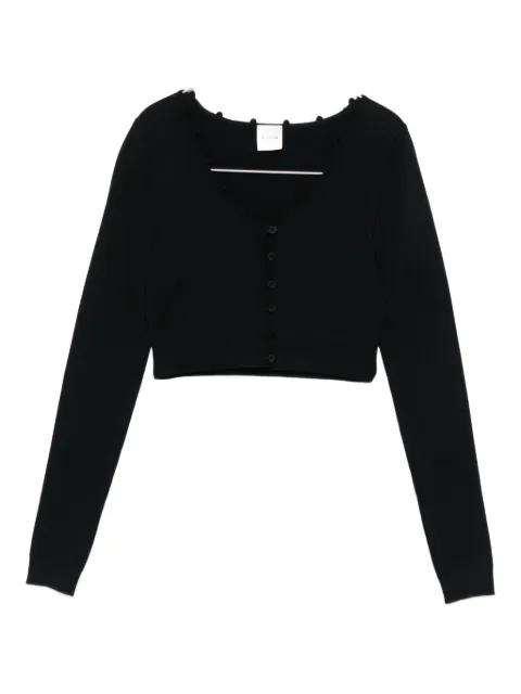 button-front ruffled cardigan by NANUSHKA