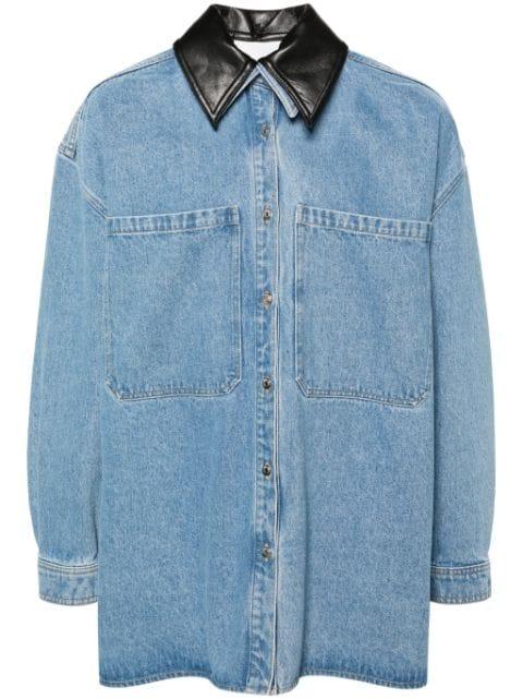 contrasting-collar denim shirt jacket by NANUSHKA