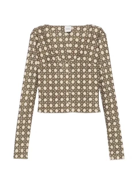 cropped geometric-print cardigan by NANUSHKA