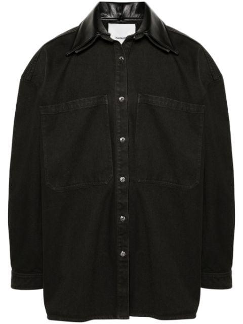 detachable-collar denim jacket by NANUSHKA
