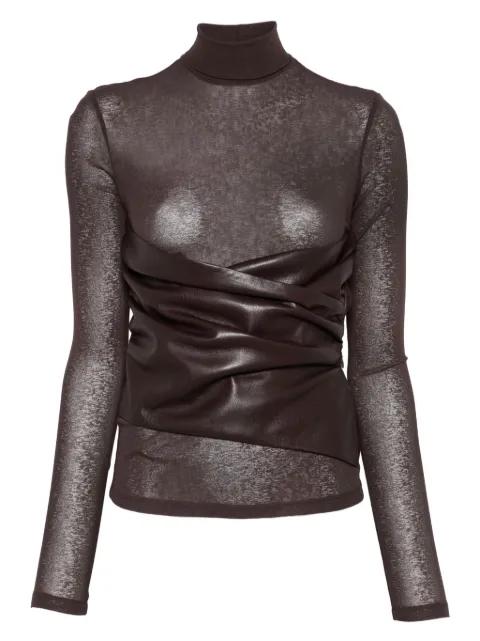draped-panel turtleneck top by NANUSHKA