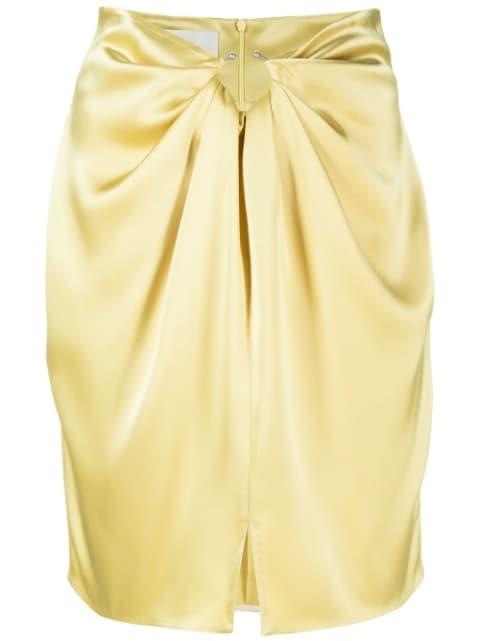draped satin mini skirt by NANUSHKA