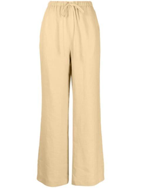 drawstring -waist linen trousers by NANUSHKA