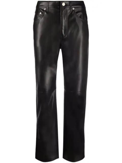 faux-leather cropped straight-leg trousers by NANUSHKA