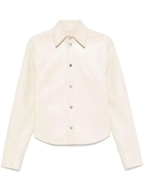faux-leather shirt jacket by NANUSHKA