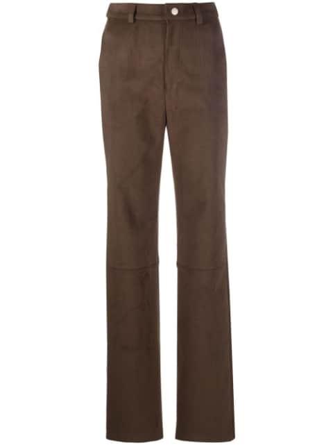 faux-suede straight-leg trousers by NANUSHKA