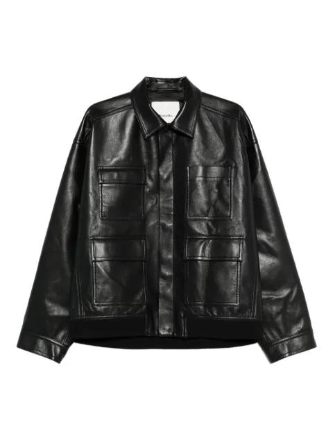 flap-pocket leather jacket by NANUSHKA