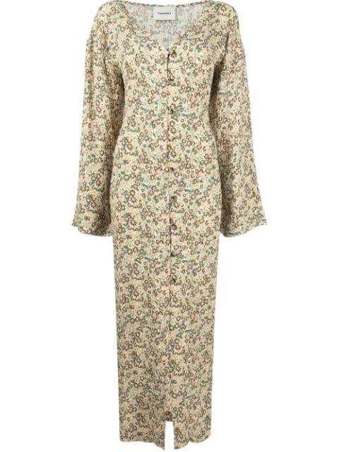 floral-print button-down maxi dress by NANUSHKA