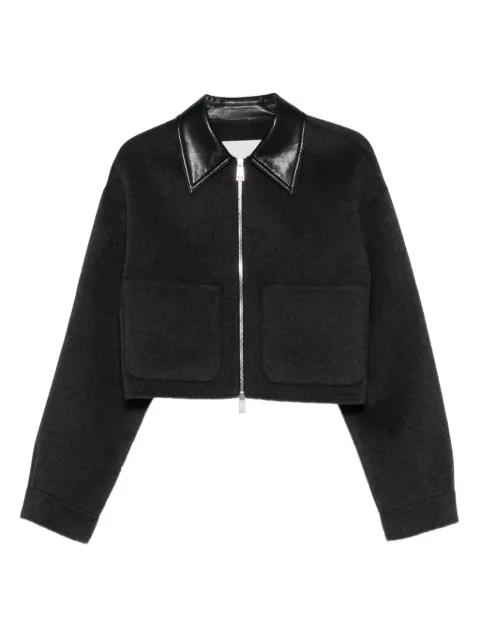 leather-trimmed zip-up jacket by NANUSHKA
