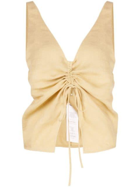 linen drawstring top by NANUSHKA