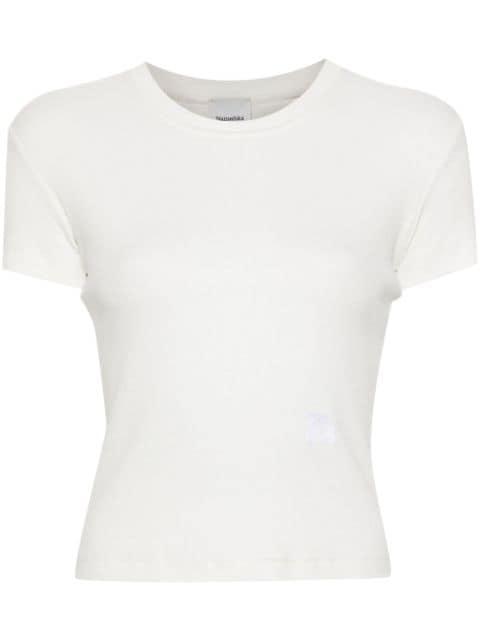 logo-embroidered ribbed T-shirt by NANUSHKA