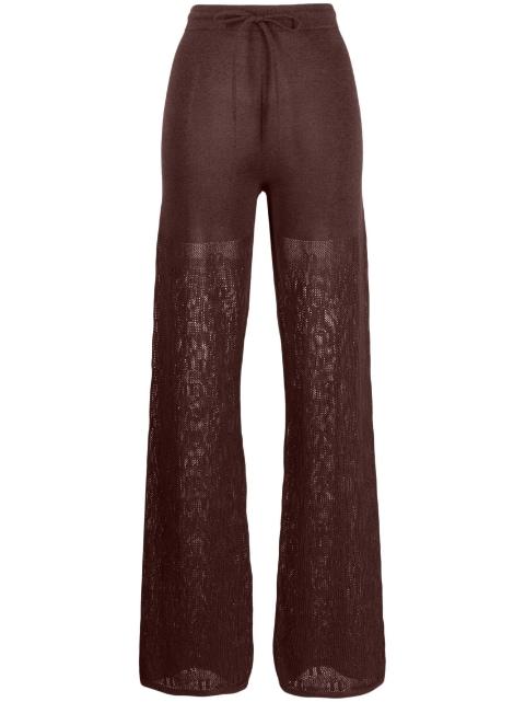 logo-knit crochet trousers by NANUSHKA