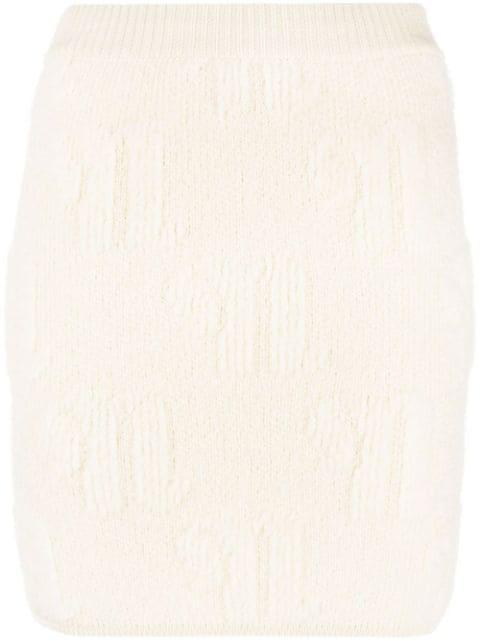 logo-motif knitted mini skirt by NANUSHKA