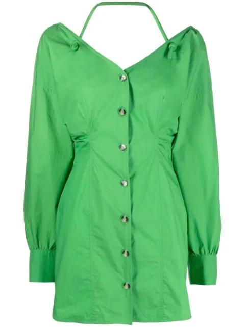 long-sleeve button-fastening dress by NANUSHKA