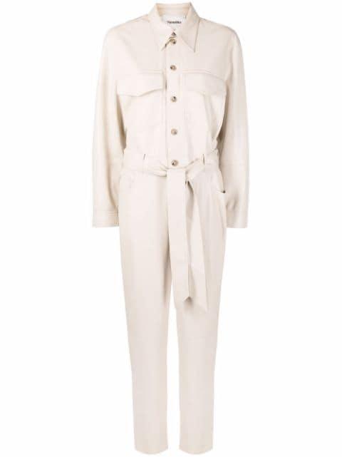 long-sleeved belted boilersuit by NANUSHKA