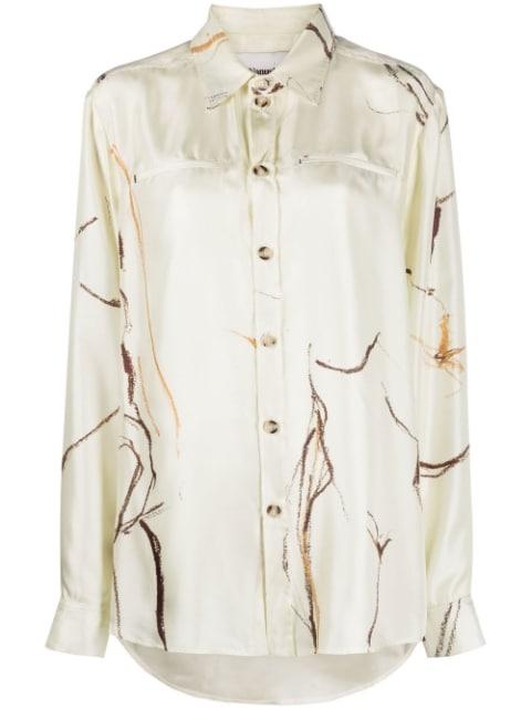 oversize printed silk shirt by NANUSHKA