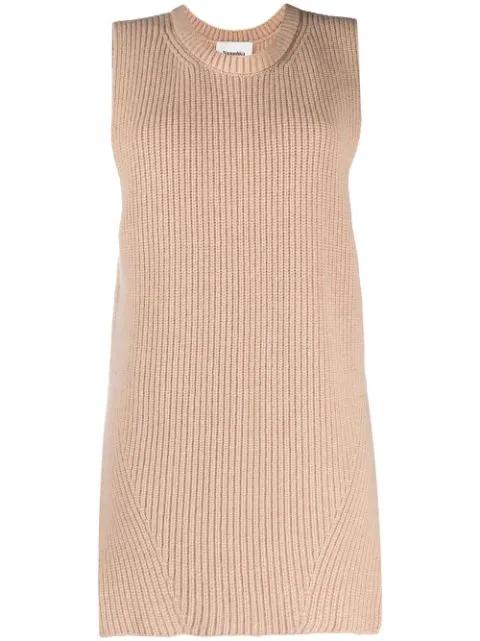 oversized ribbed-knit vest by NANUSHKA