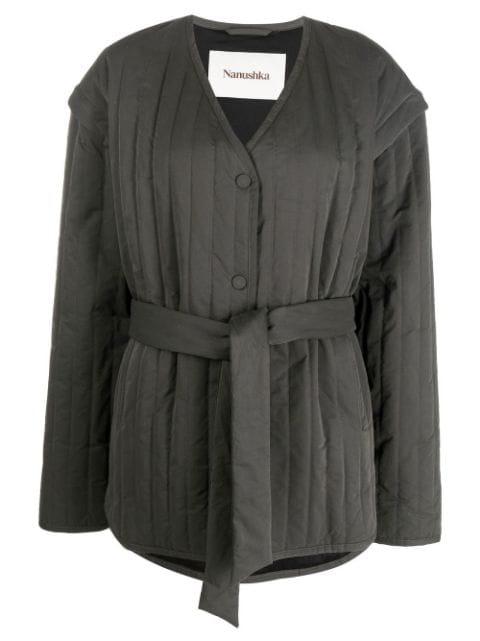 quilted detachable-sleeve jacket by NANUSHKA
