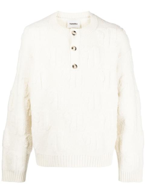 raised-logo crew-neck jumper by NANUSHKA