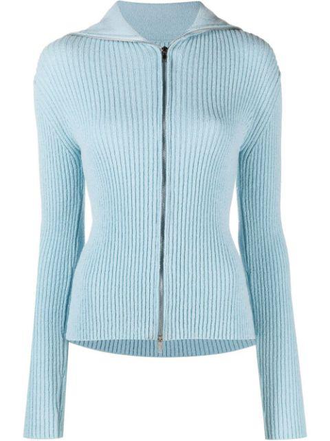 rib-knit zipped cardigan by NANUSHKA