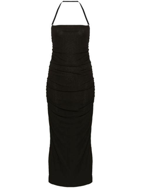 ruched halterneck midi dress by NANUSHKA