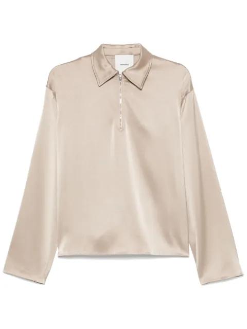 satin polo top by NANUSHKA