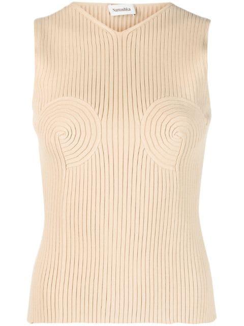 shaped-bustier knitted top by NANUSHKA