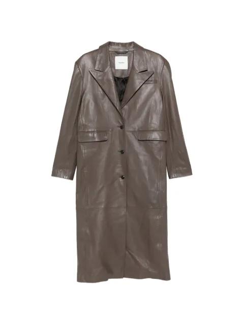 single-breasted leather coat by NANUSHKA
