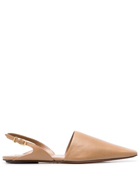 square-toe leather slippers by NANUSHKA