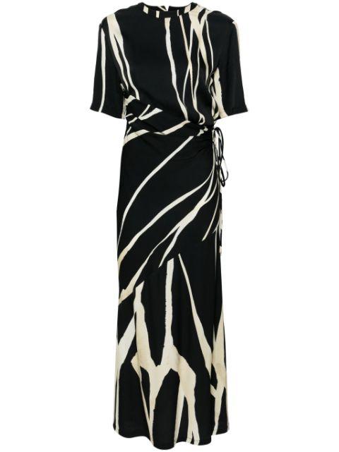 striped crepe midi dress by NANUSHKA