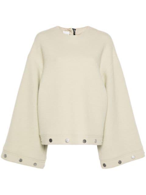 studded bell-sleeves top by NANUSHKA