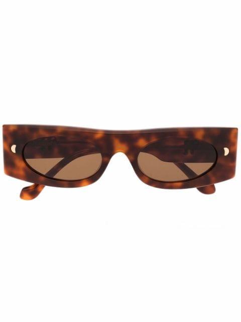 tortoise rectangle-frame sunglasses by NANUSHKA
