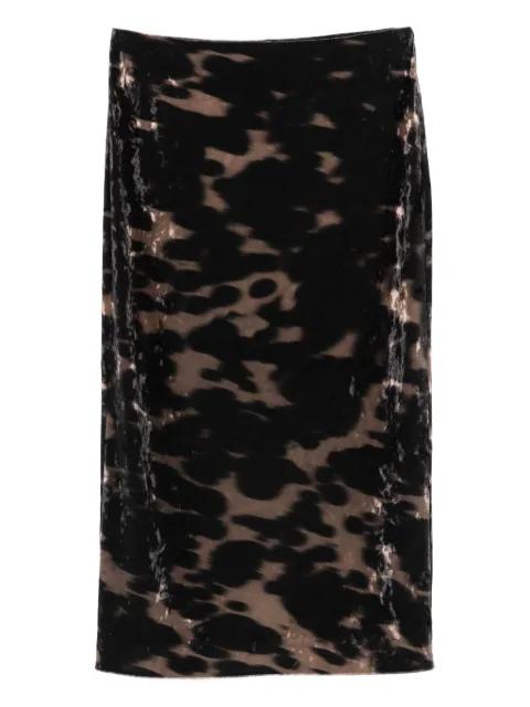 velvet print pencil skirt by NANUSHKA