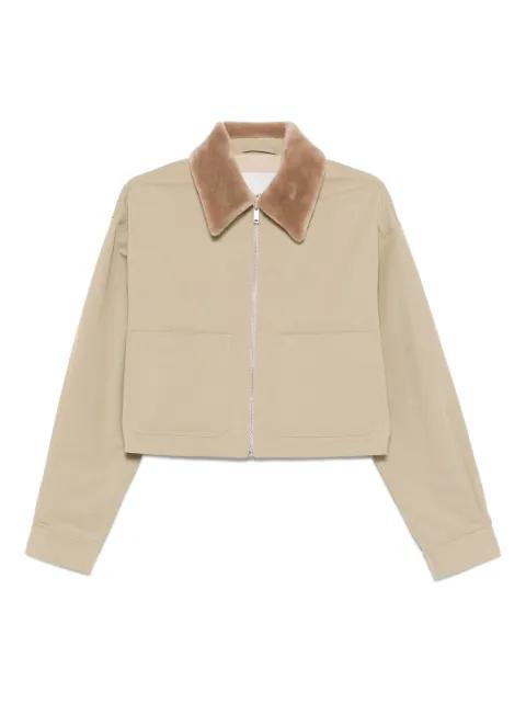 zip-up faux fur-collar jacket by NANUSHKA