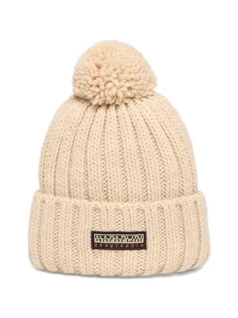 Fea 2 ribbed-knit pompom beanie by NAPAPIJRI
