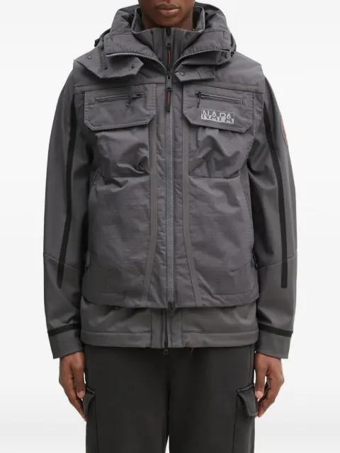 logo-print layered jacket by NAPAPIJRI