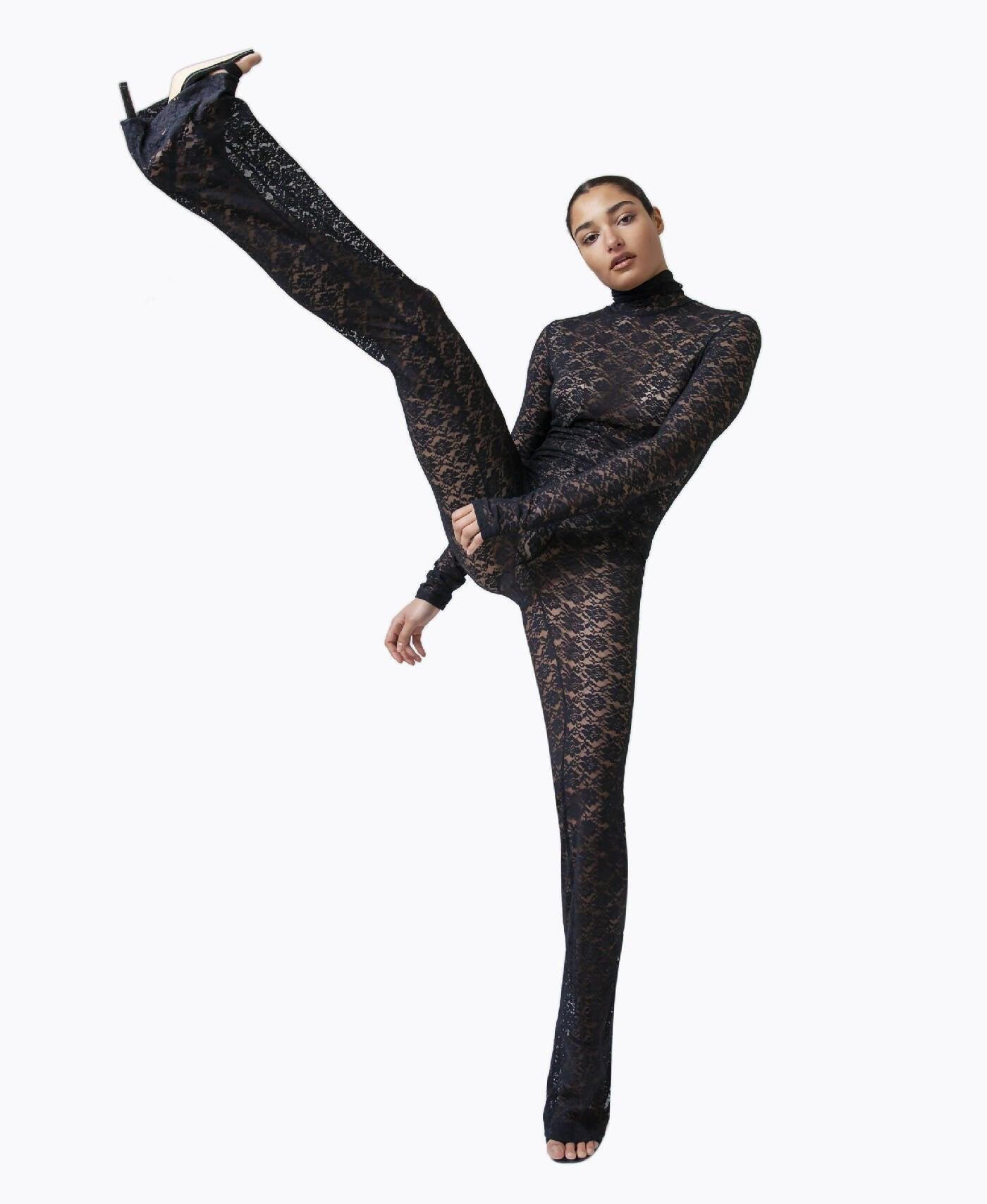Selina Noir Lace Jumpsuit by NARCES