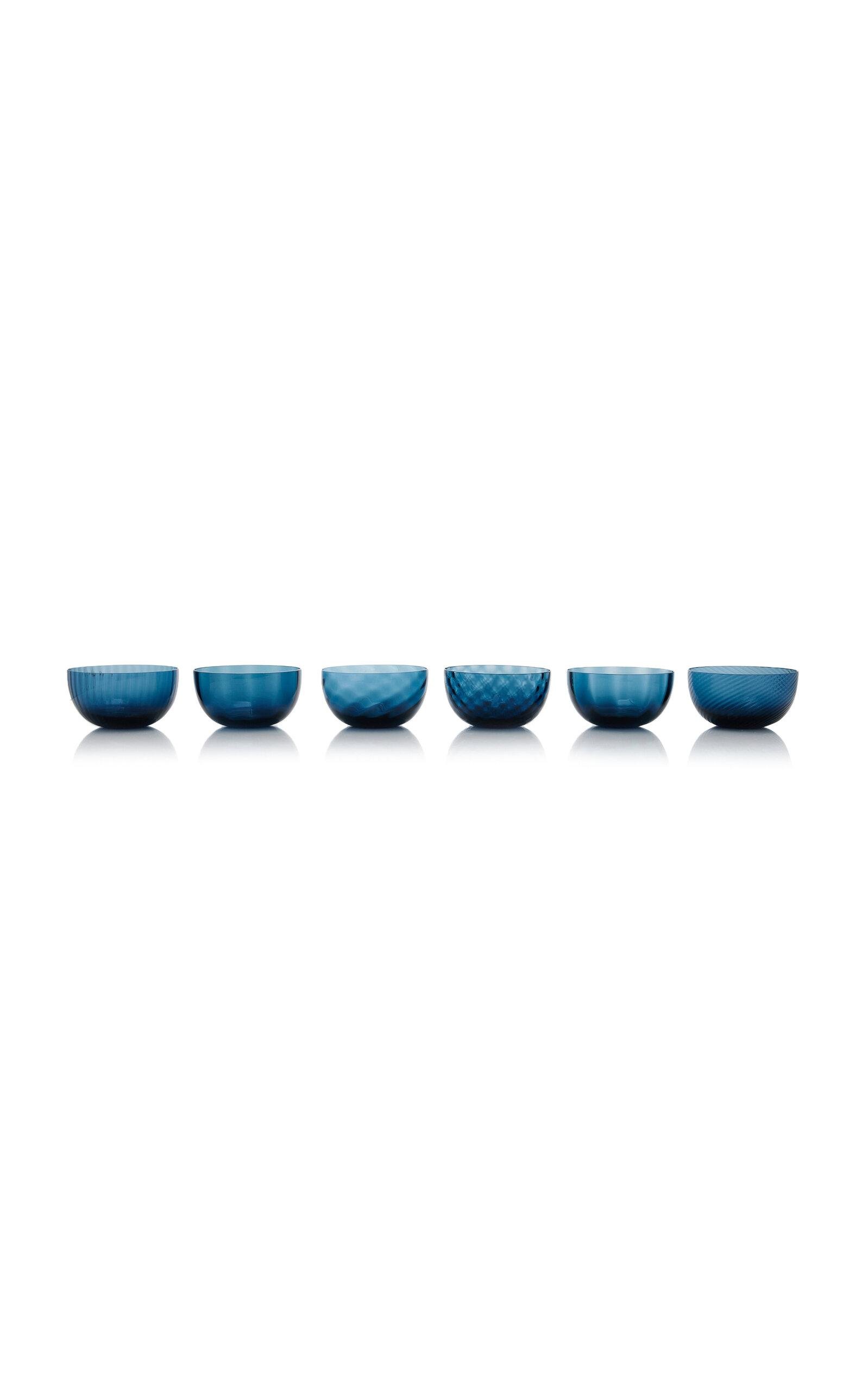 NasonMoretti  - Set-Of-Six Idra Murano Dessert Cups - Blue - Moda Operandi by NASONMORETTI