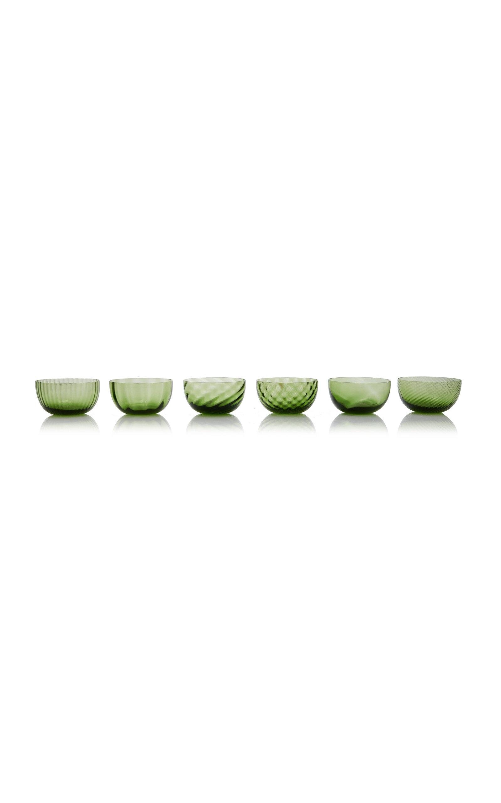 NasonMoretti  - Set-Of-Six Idra Murano Dessert Cups - Green - Moda Operandi by NASONMORETTI