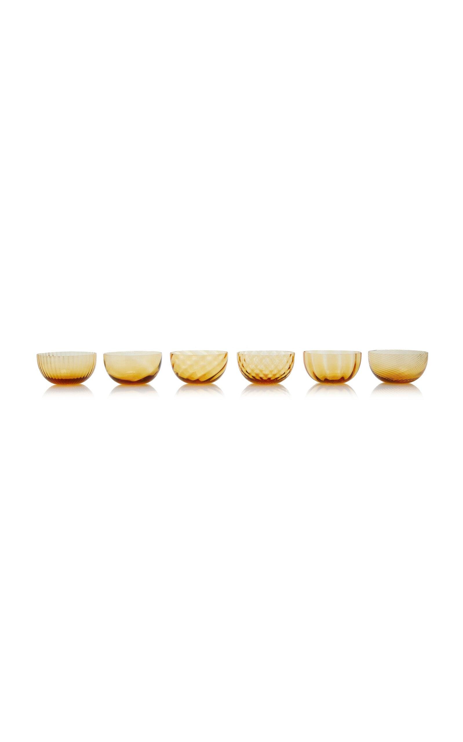 NasonMoretti  - Set-Of-Six Idra Murano Dessert Cups - Yellow - Moda Operandi by NASONMORETTI