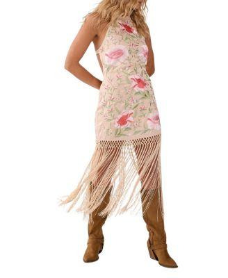 Beaded Halter Fringe Mini Dress by NASTY GAL