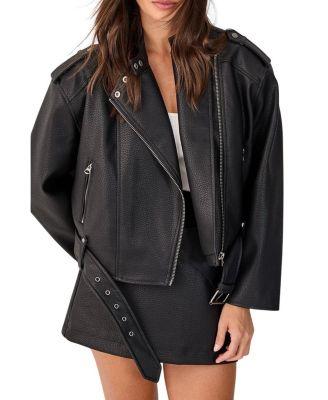 Belted Faux Leather Biker Jacket by NASTY GAL