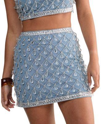 Droplet Embellished Mini Skirt by NASTY GAL