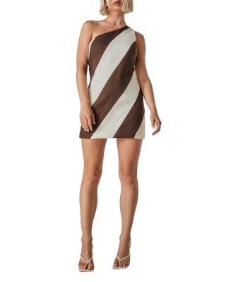 Stripe One Shoulder Tailored Mini Dress by NASTY GAL
