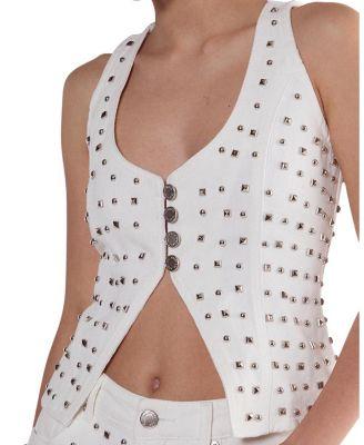 Studded Denim Corset Top by NASTY GAL