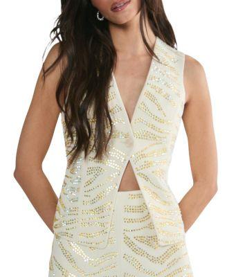 Zebra V-Neck Tailored Vest by NASTY GAL