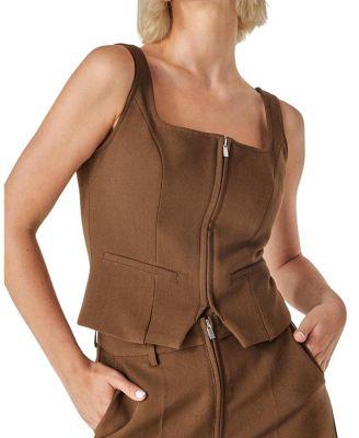 Zip Front Sleeveless Tailored Top by NASTY GAL