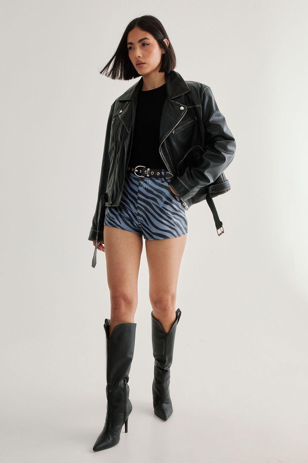 Blue Zebra Cheeky Short by NASTYGAL