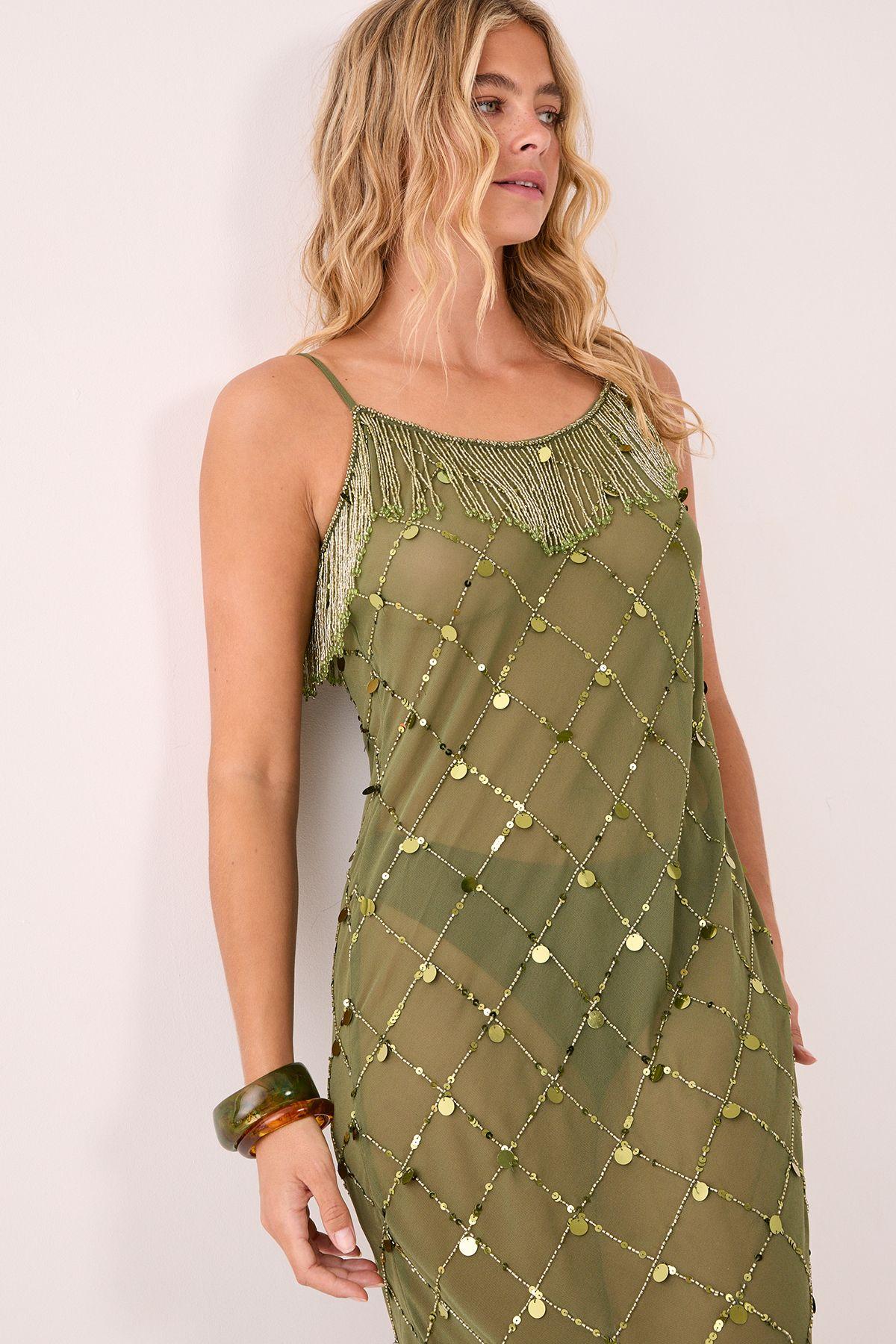 Coin And Tassel Embellished Maxi Dress by NASTYGAL