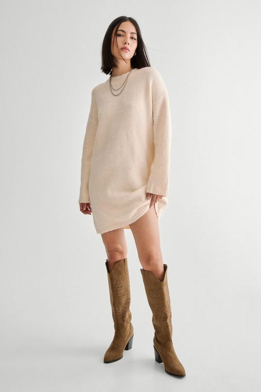 Crew Neck Sweater Dress by NASTYGAL